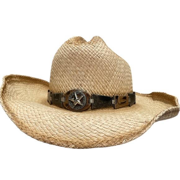 Bullhide Star Central Straw Cowboy Hat Size Large - Picture 2 of 12